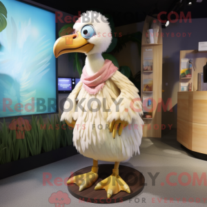 Krémový kostým maskota Dodo...