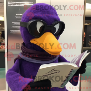 Purple Crow mascot costume...