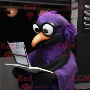 Purple Crow mascot costume...