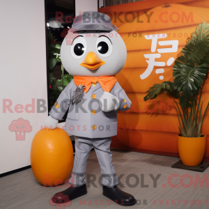 Grå mandarin maskot kostume...