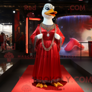 Red Geese mascot costume...