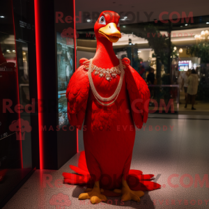 Red Geese mascot costume...