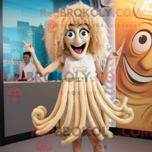 Tan Fried Calamari mascot...