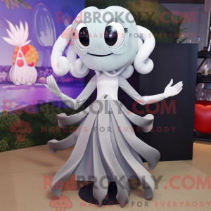 Gray Squid mascot costume...