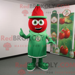 Grøn flaske ketchup maskot...