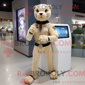 Beige Panther mascot...