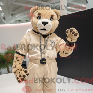 Beige Panther maskot...