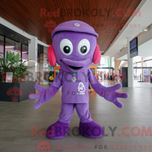 Lilla Octopus maskot...