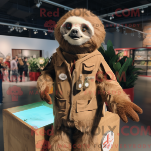 Brown Sloth mascot costume...