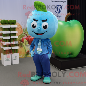 Cyan Apple Maskottchen...