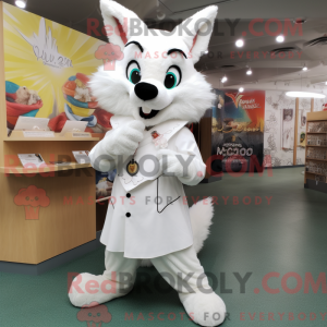White Fox maskot kostume...