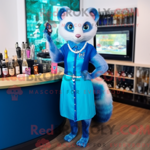 Blue Ferret mascot costume...