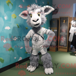 Gray Goat mascot costume...