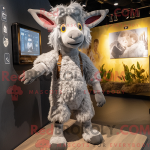 Gray Goat mascot costume...
