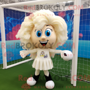 Cream Soccer Goal mascot...