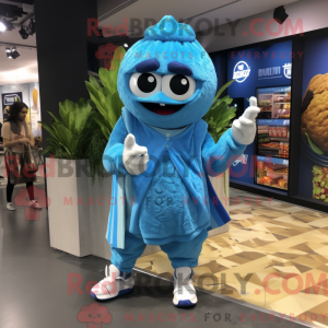 Blue Falafel mascot costume...