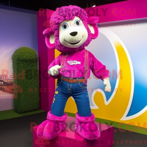 Magenta Ram mascot costume...