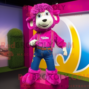 Magenta Ram maskot kostume...
