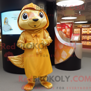Gold Salmon mascot costume...