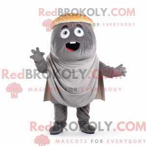 Gray Hamburger mascot...