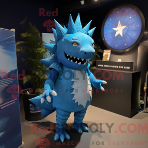 Sky Blue Stegosaurus mascot...