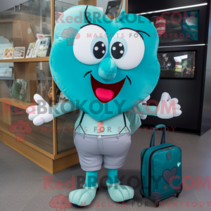 Teal Heart maskot kostume...