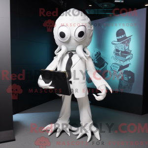 Hvid Kraken maskot kostume...