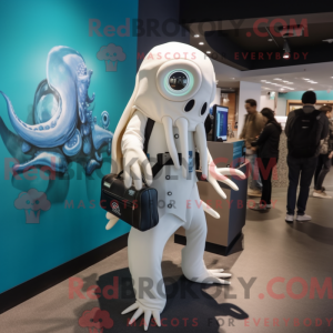 White Kraken mascot costume...