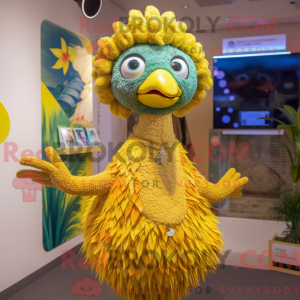 Gelber Pfau Maskottchen...