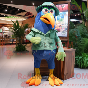 Grøn Toucan maskot kostume...