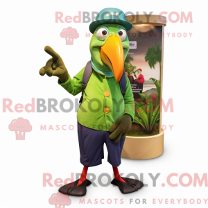 Grøn Toucan maskot kostume...