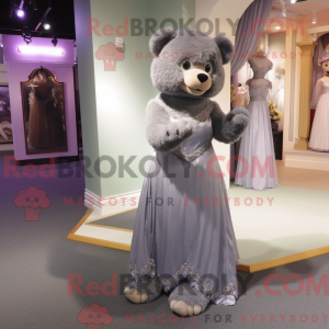 Grå bamse maskot kostume...