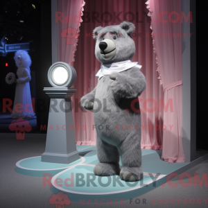 Grå bamse-maskotdraktfigur...