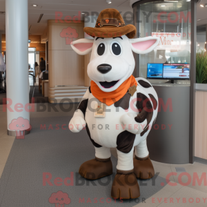 Rust Holstein Cow maskot...