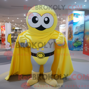 Yellow Superhero mascot...