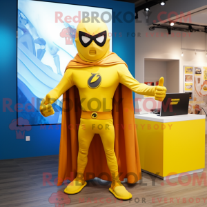 Yellow Superhero mascot...