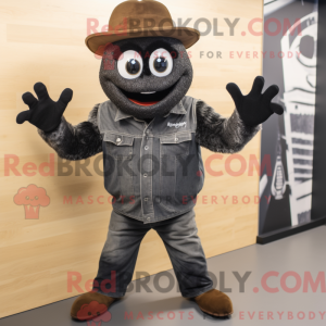 Black Spider mascot costume...