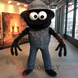 Black Spider mascot costume...