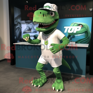 Grøn T Rex maskot kostume...