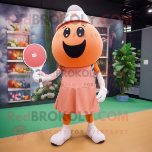 Peach tennisracket mascotte...