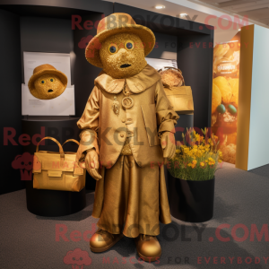 Gold Scarecrow mascot...
