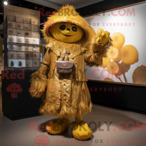Gold Scarecrow mascot...