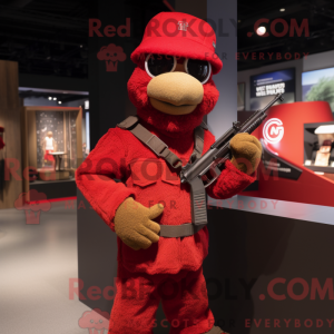 Red Sniper maskot kostume...