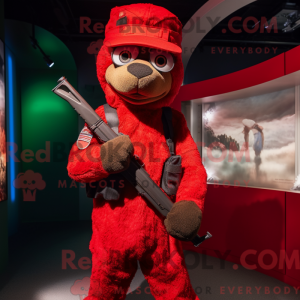 Red Sniper mascottekostuum...