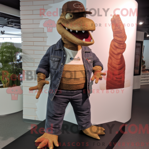 Brun krokodille maskot...