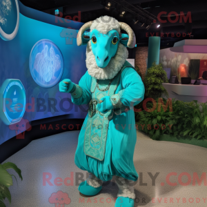 Turkis Ram-maskotdraktfigur...