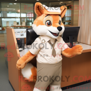 Tan Fox maskot kostume...