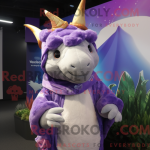 Lavendel Triceratops maskot...