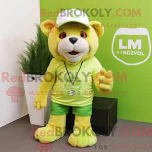 Lime Green Lion mascot...