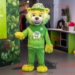 Lime Green Lion maskot...